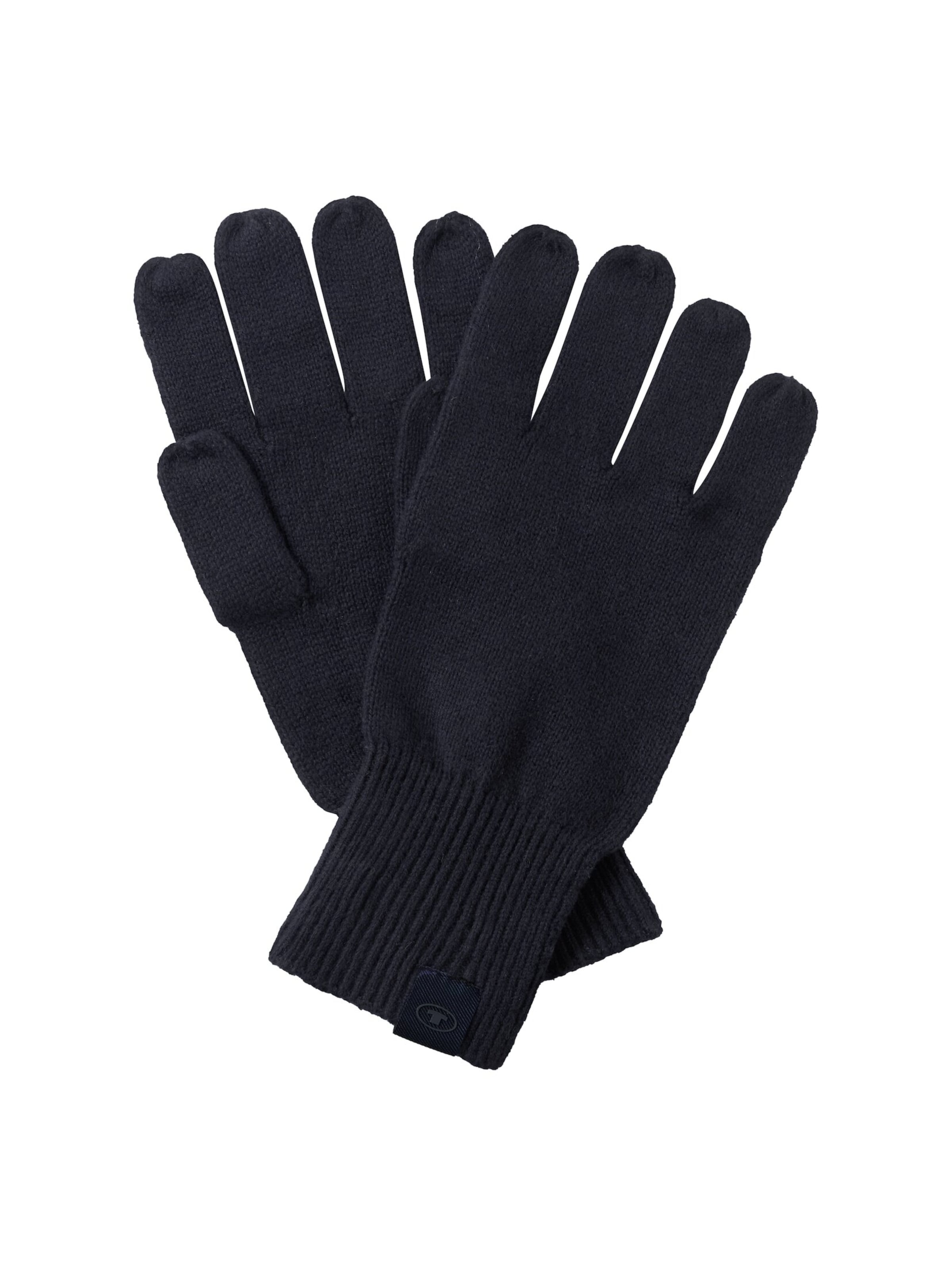 TOM TAILOR Full finger gloves in Black: front