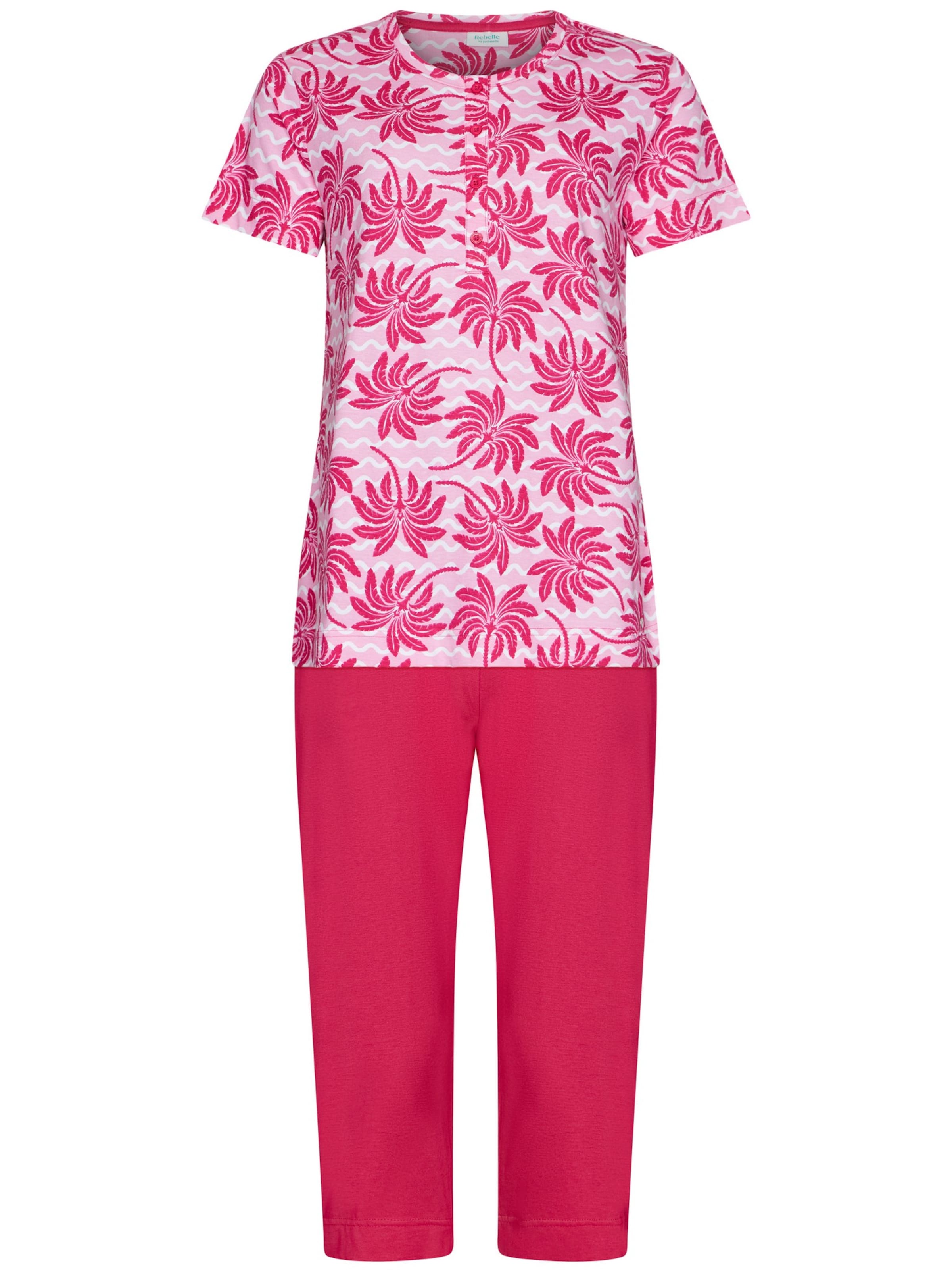 Rebelle Pajama 'Pyjama with 3/4 pants' in Pink: front