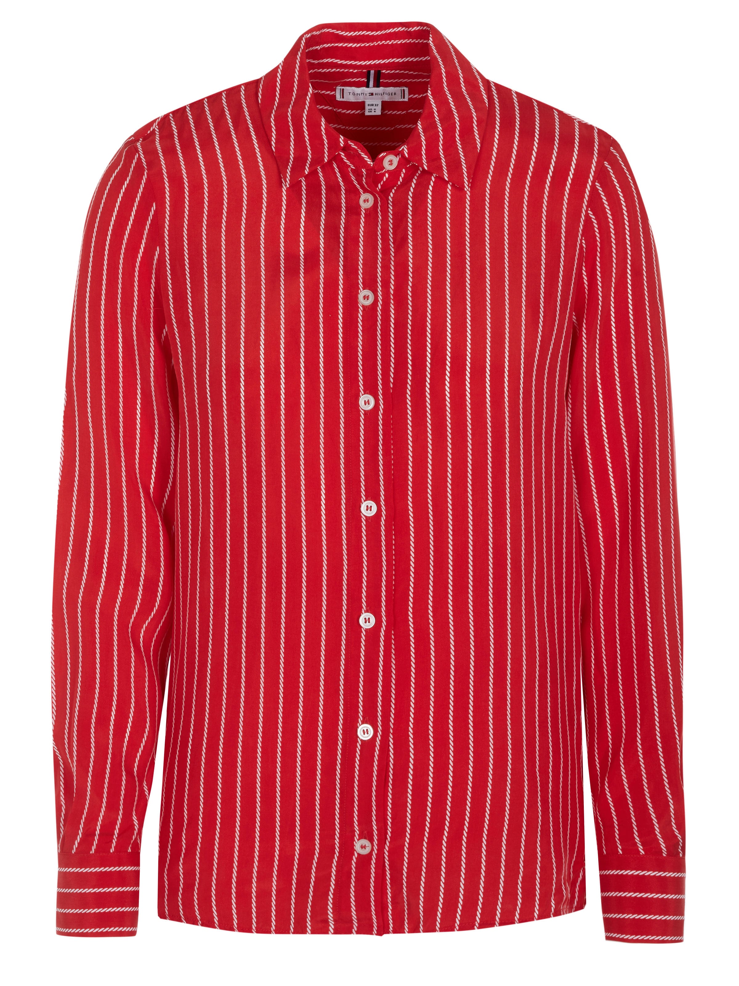 TOMMY HILFIGER Blouse 'Tommy Hilfiger CUPRO ROPE STP Bluse rot' in M in Red, Item view