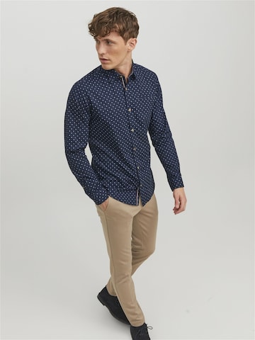 JACK & JONES Slim Fit Hemd 'JJETrekota' in Blau