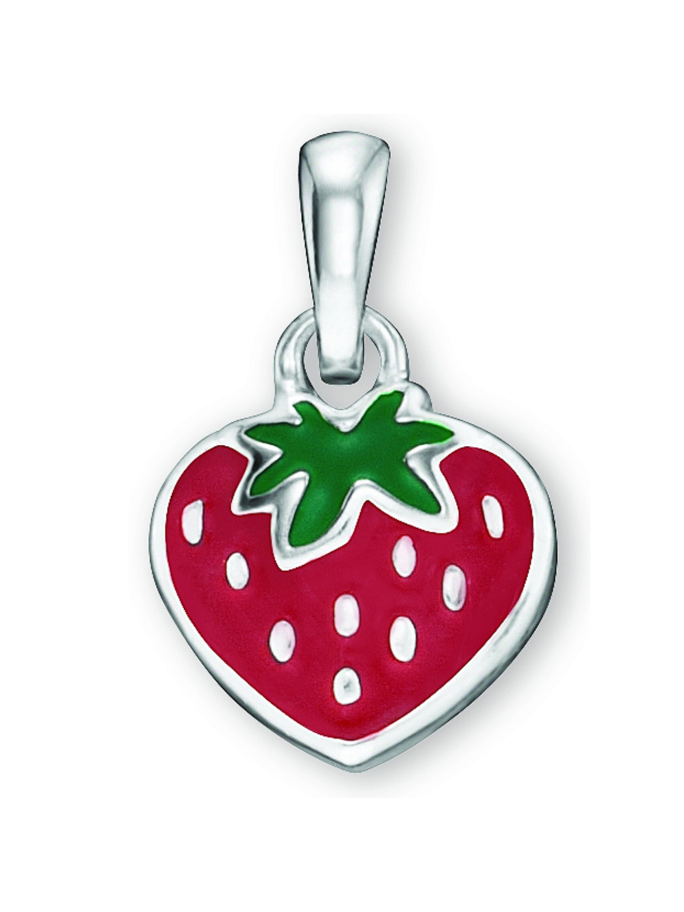 ONE ELEMENT Anhänger 'Erdbeere' in Silber: Vorderseite