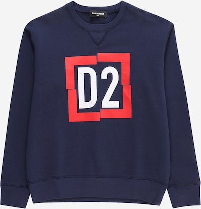 DSQUARED2 Sweatshirt i mørkeblå / lys rød / hvid, Produktvisning
