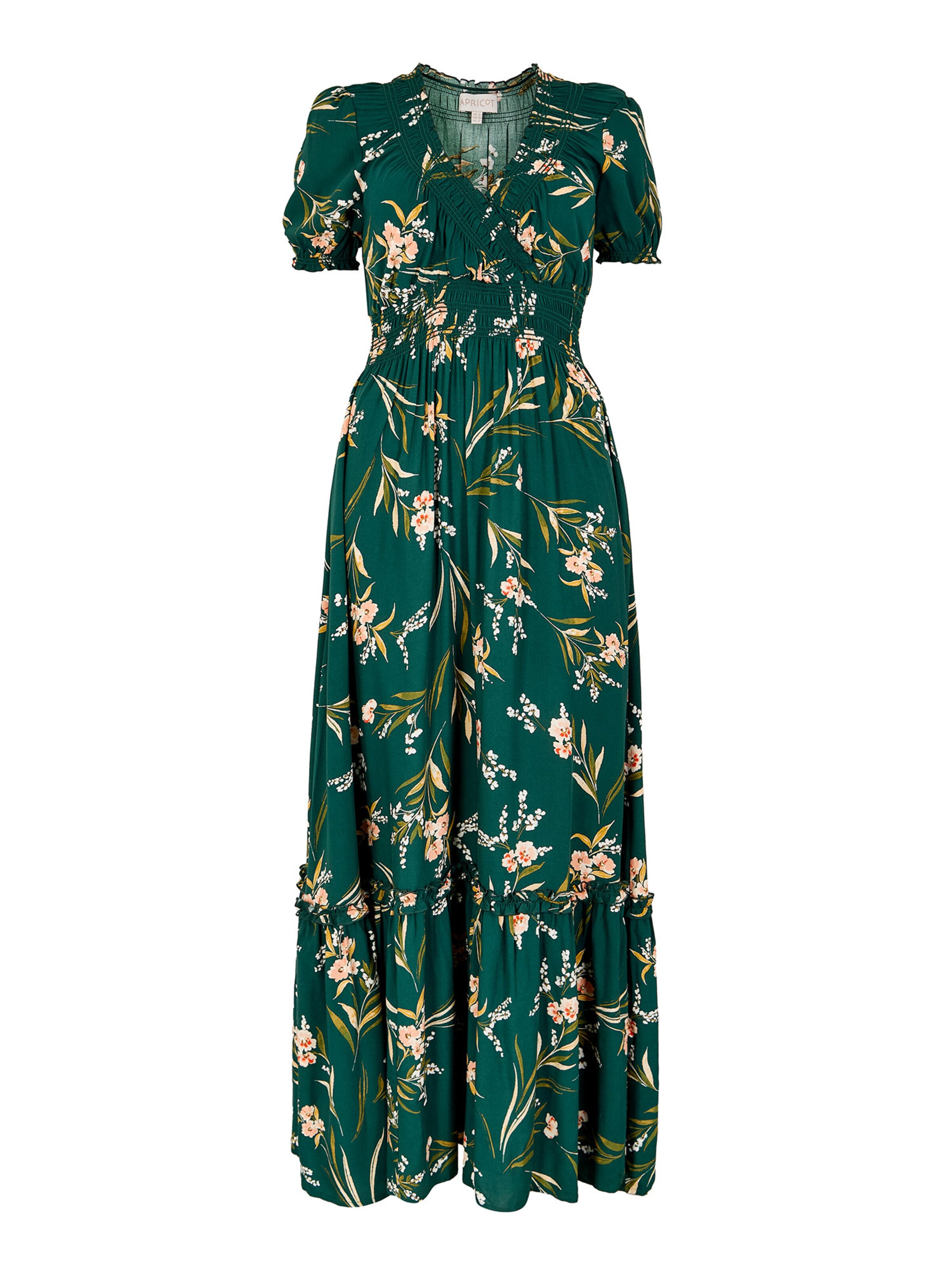 Apricot Sommerkleid in Grün: Vorderseite