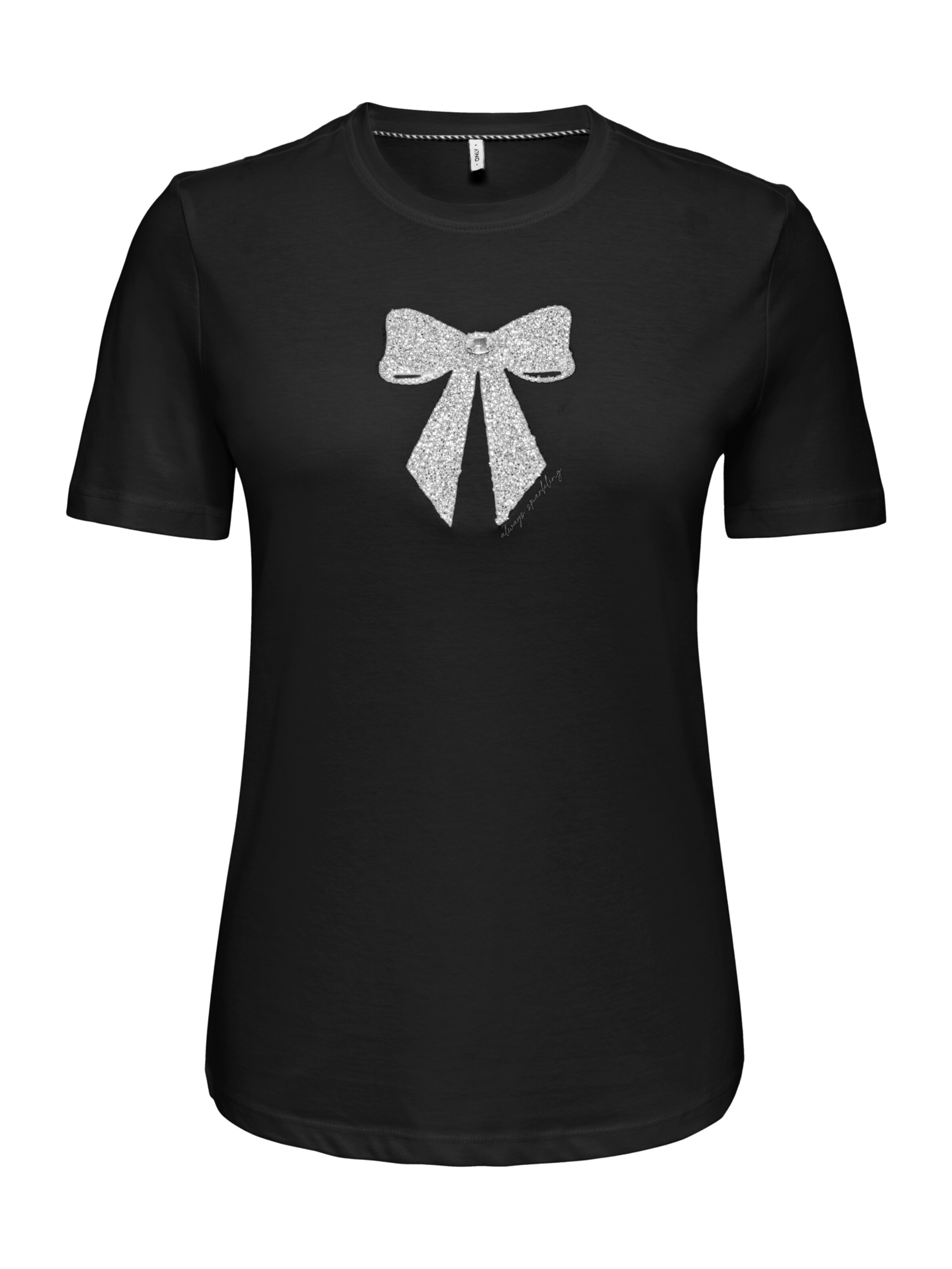 ONLY T-shirt 'ONLKita' en XS en noir / argent, Vue avec produit