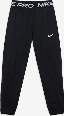 NIKETapered Sportske hlače 'Nike Pro' - crna boja: prednji dio
