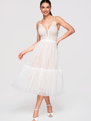 Ombre Dress in White