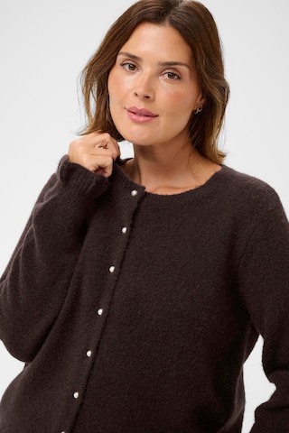 KAFFE CURVE Knit cardigan 'KCcirsten' in Brown
