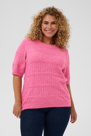KAFFE CURVE Pullover 'KCminia' in Pink: Vorderseite