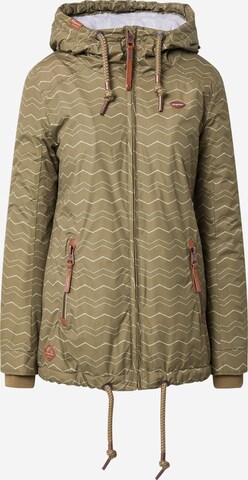 Ragwear Between-Season Jacket 'Zuzka Chevron' in Green: front