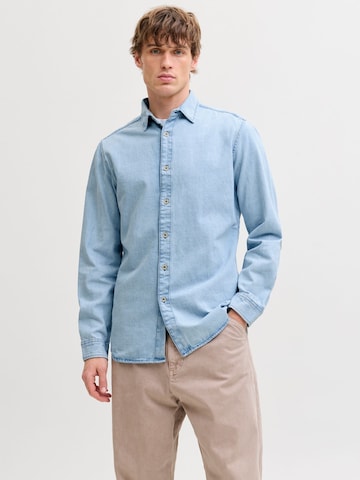 JACK & JONES Слим Рубашка 'JJESTANLEY' в Синий: спереди
