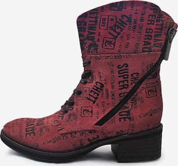 TIGGERS Lace-Up Ankle Boots in Red: front