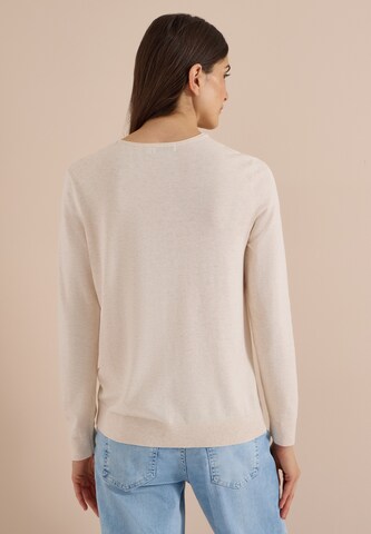CECIL Basic Pullover mit V-Neck in Unifarbe in Beige