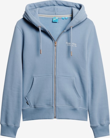 Veste de survêtement Superdry en bleu : devant