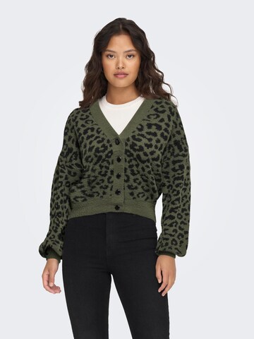 JDY Knit Cardigan 'LORRAINE' in Green: front