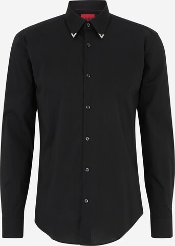 HUGO - Regular Fit Camisa 'Ermo' em preto: frente