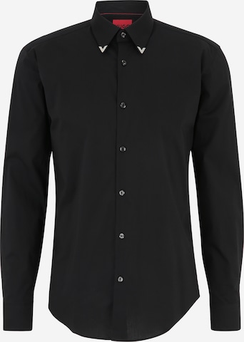 Regular fit Camicia 'Ermo' di HUGO Red in nero: frontale
