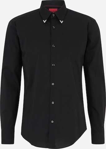 Coupe regular Chemise 'Ermo' HUGO Red en noir : devant