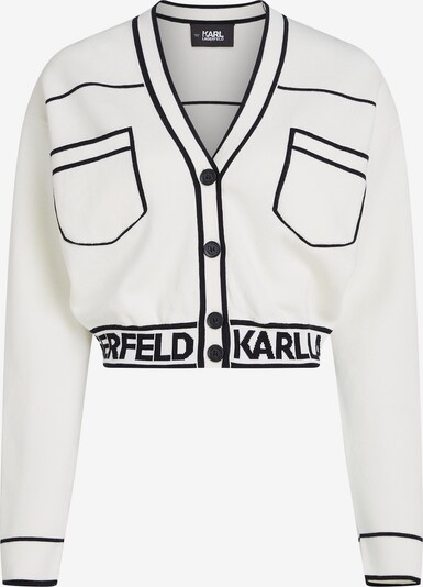 Karl Lagerfeld Pletena jopa | črna / bela barva, Prikaz izdelka