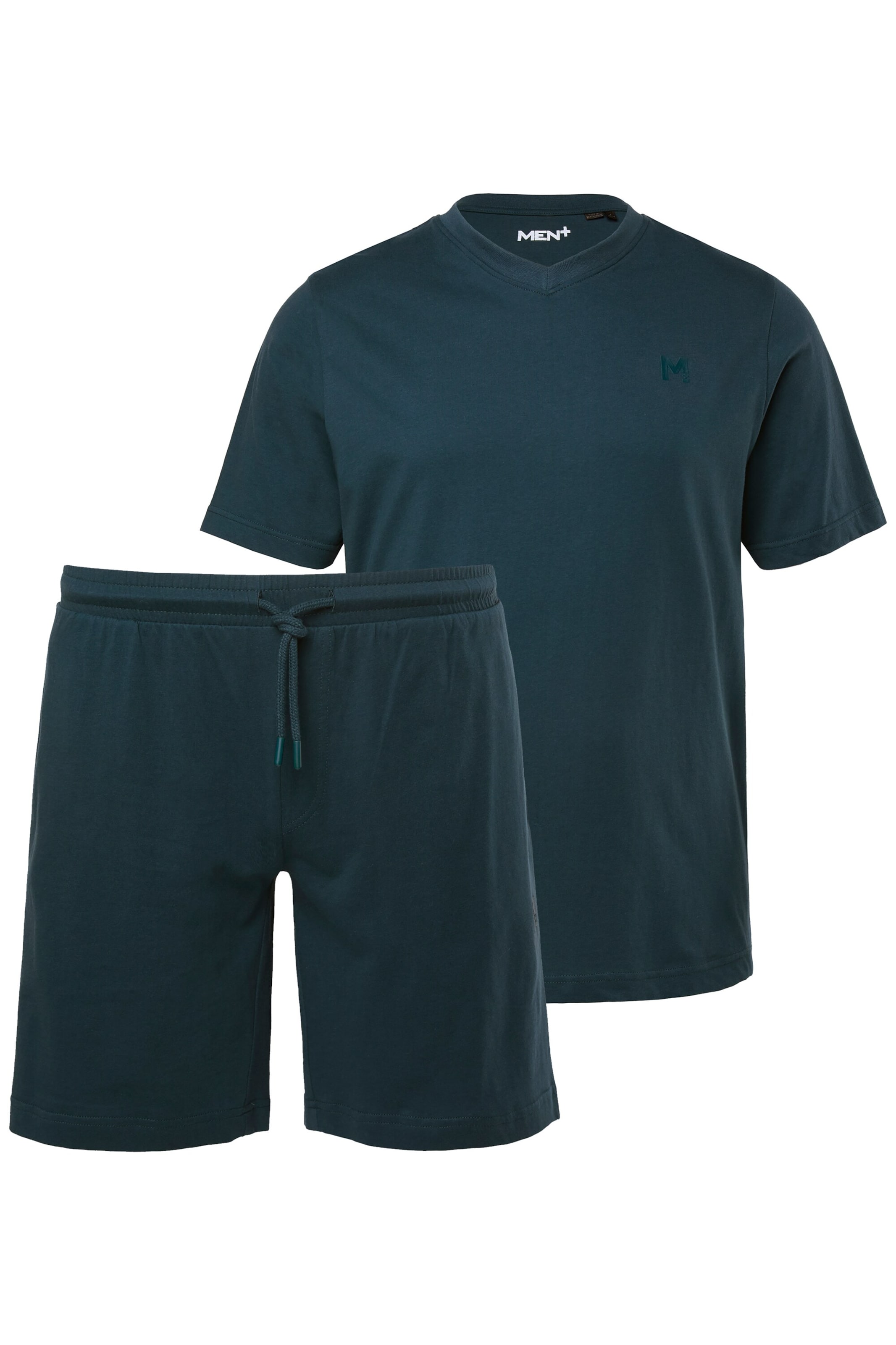 Men Plus Pyjama kort in Groen: voorkant