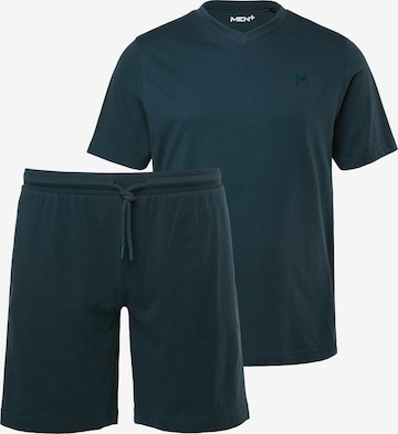 Men Plus Pyjama kurz in Grün: Vorderseite