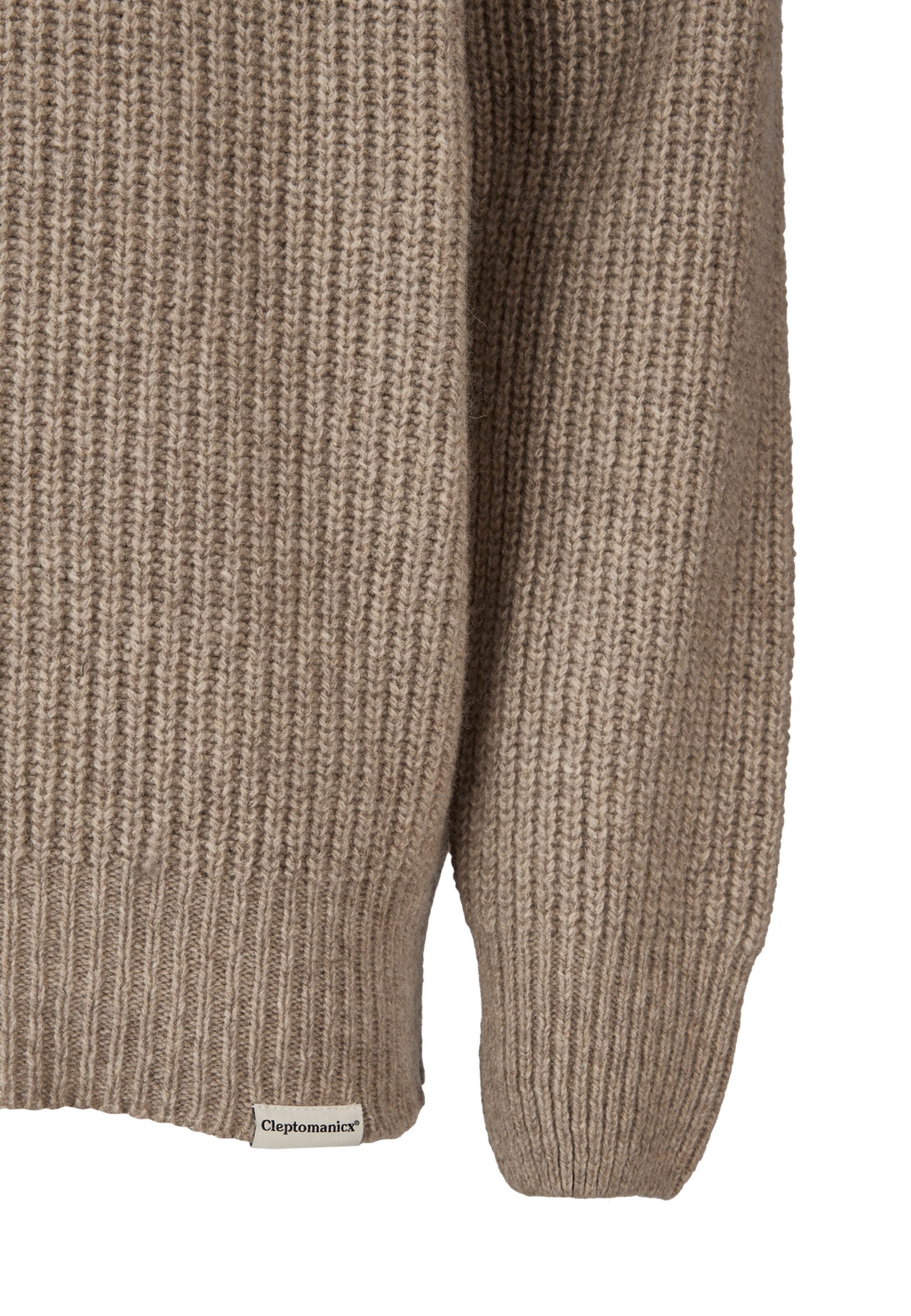 Cleptomanicx Pullover 'Crewneck Ribber' in Beige