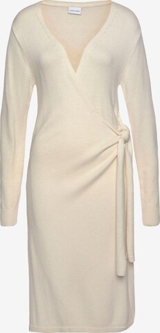 LASCANA Knitted dress in Beige: front