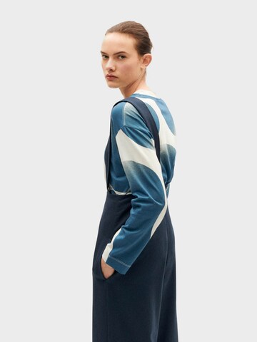 Wide leg Pantaloni con pettorina 'Pia' di Thinking MU in blu