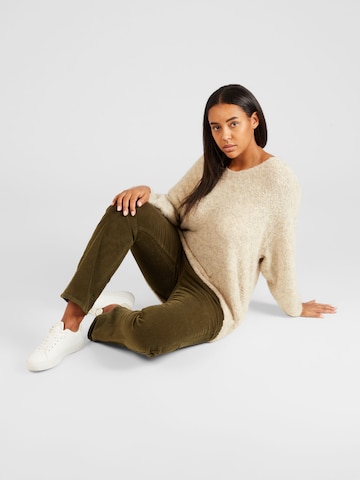PIECES Curve Pullover 'FIKA' in Beige