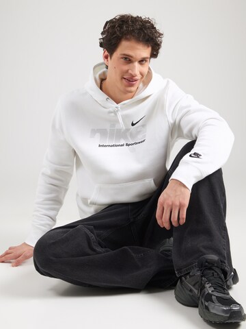 Nike Sportswear Μπλούζα φούτερ 'CLUB' σε λευκό: μπροστά