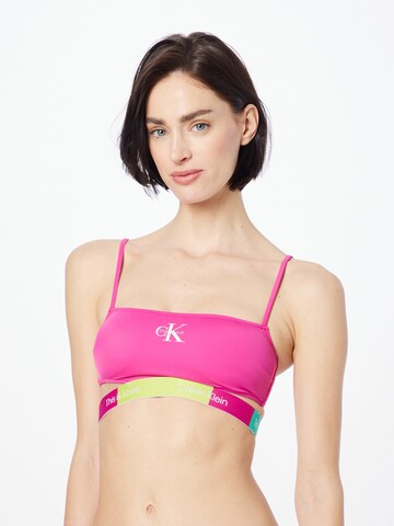 Calvin Klein Swimwear - Bustier Top de bikini en rosa: frente