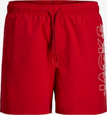 Jack & Jones Plus Board Shorts in Red: front
