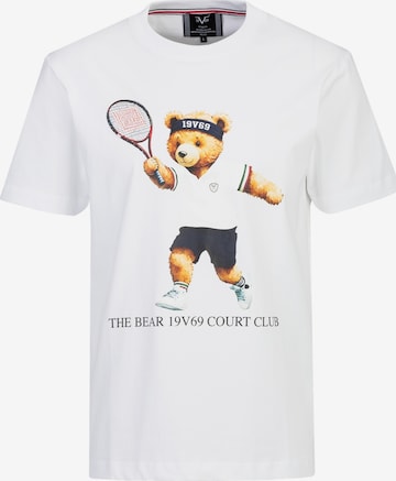 19V69 ITALIA Shirt 'Rafael Tennis Teddy' in Wit: voorkant