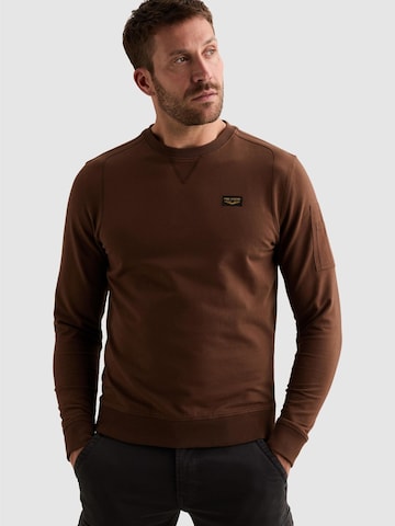 PME Legend Sweatshirt 'American Classic sweatshirt with flight pocket'‌‌‌‌‌ in Braun: Vorderseite