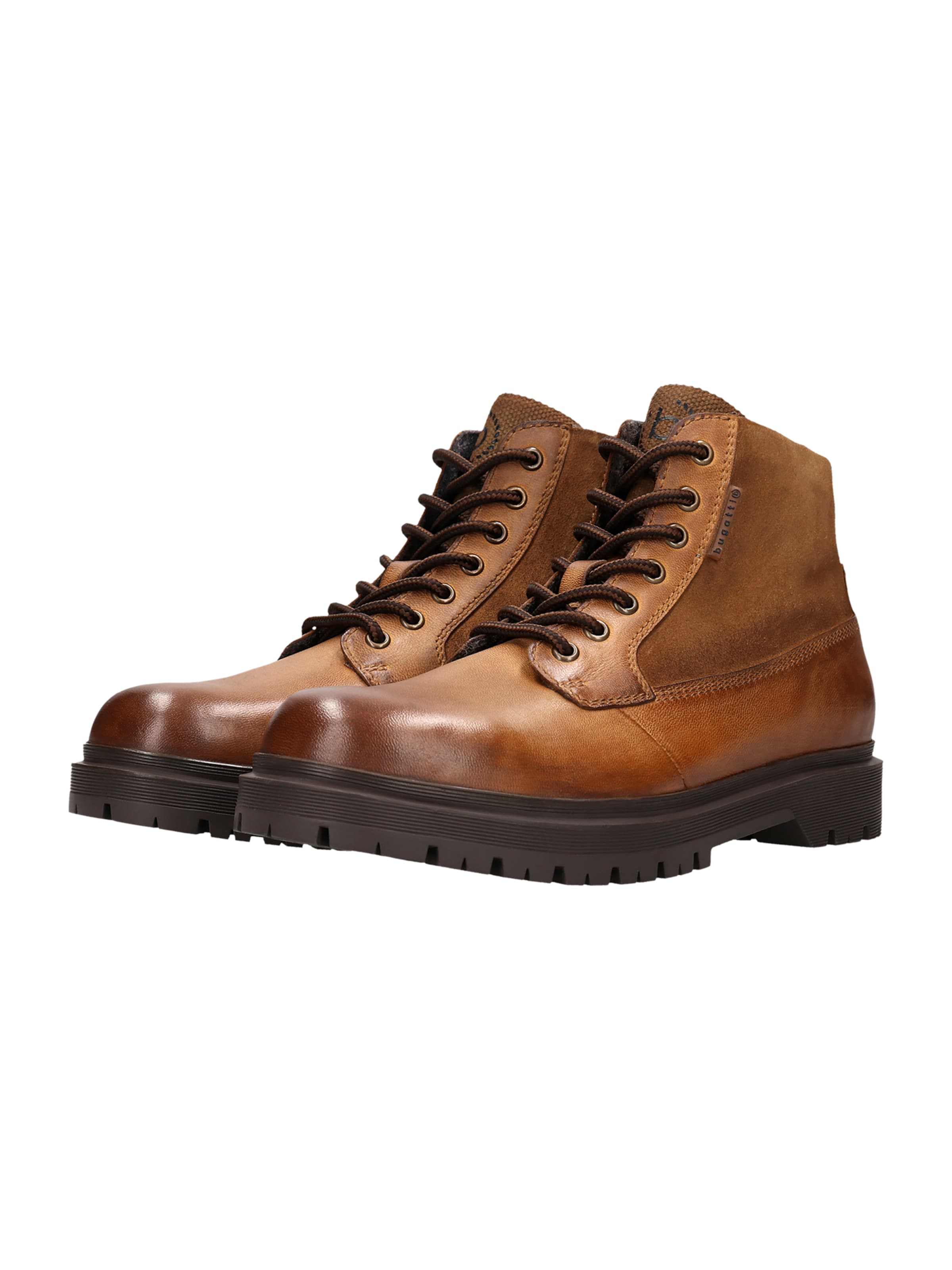 Boots stringati di bugatti in marrone