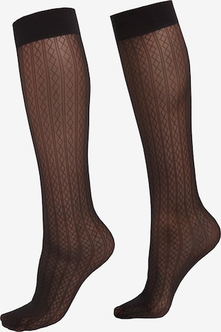 CALZEDONIA Knee High Socks in Black: front