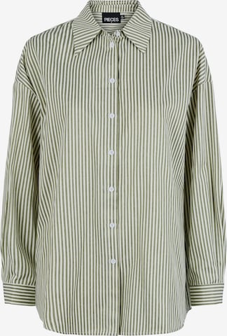 Camicia da donna 'Filipa' di PIECES in verde: frontale