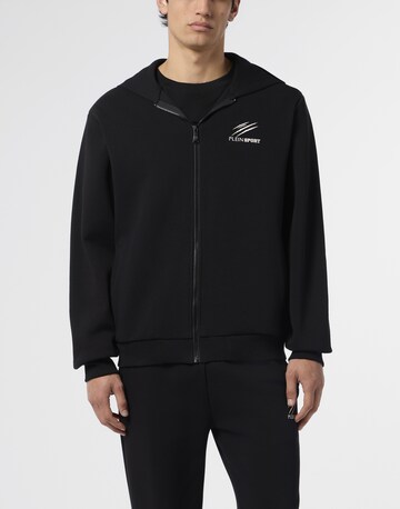 Plein Sport - Sudadera con cremallera en negro: frente