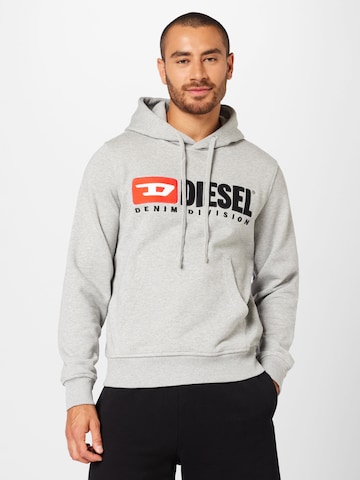 DIESEL - Sweatshirt 'Ginn' em cinzento: frente