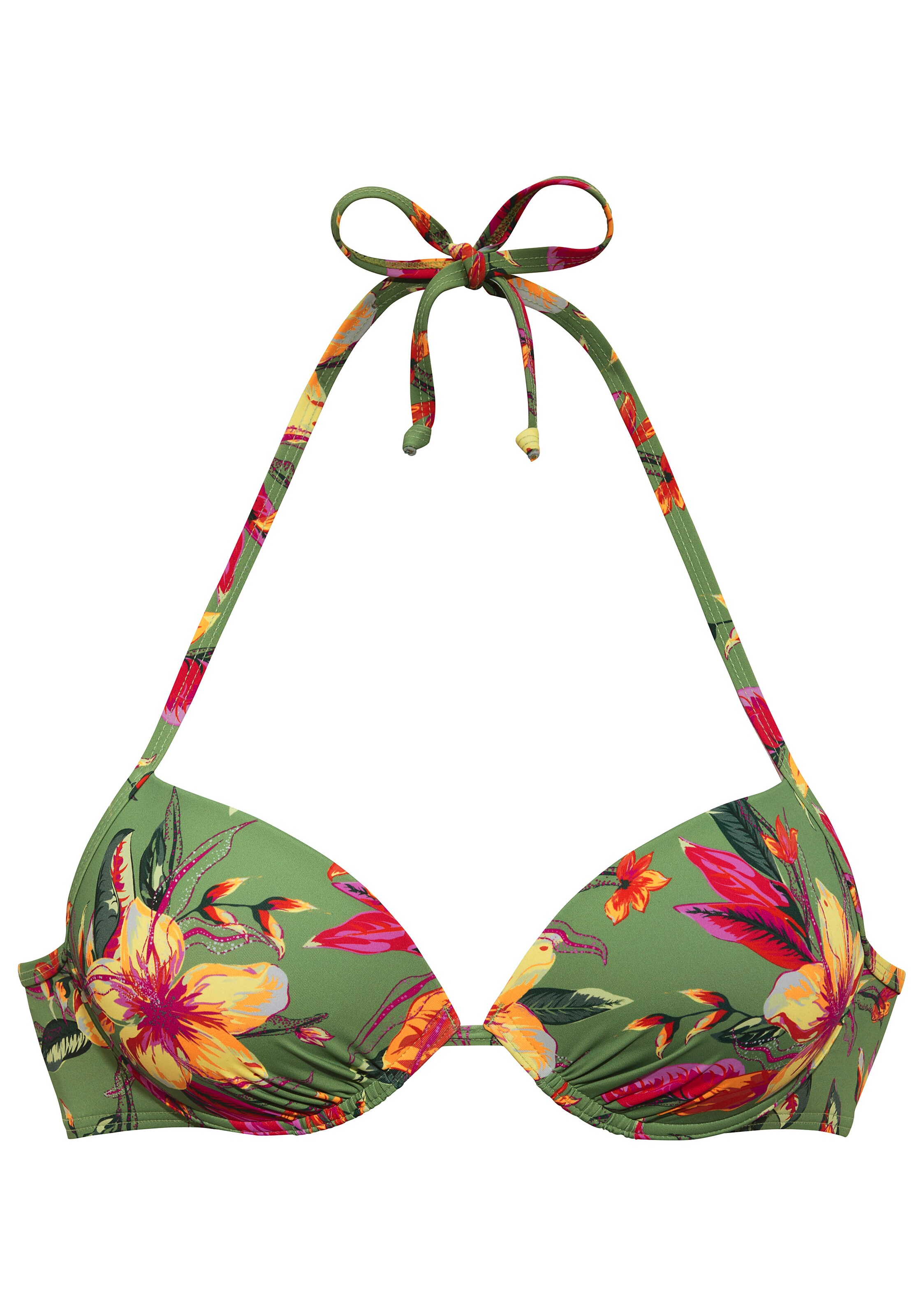 LASCANA - Push-up Top de bikini 'Malia' en verde: frente