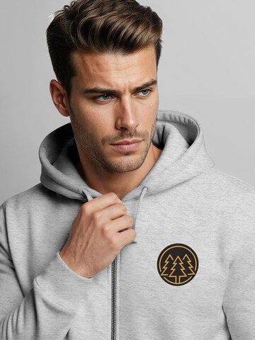 Neverless Sweatjacke 'Bäume Badge'‌‌‌‌‌‌‌‌‌ in Grau