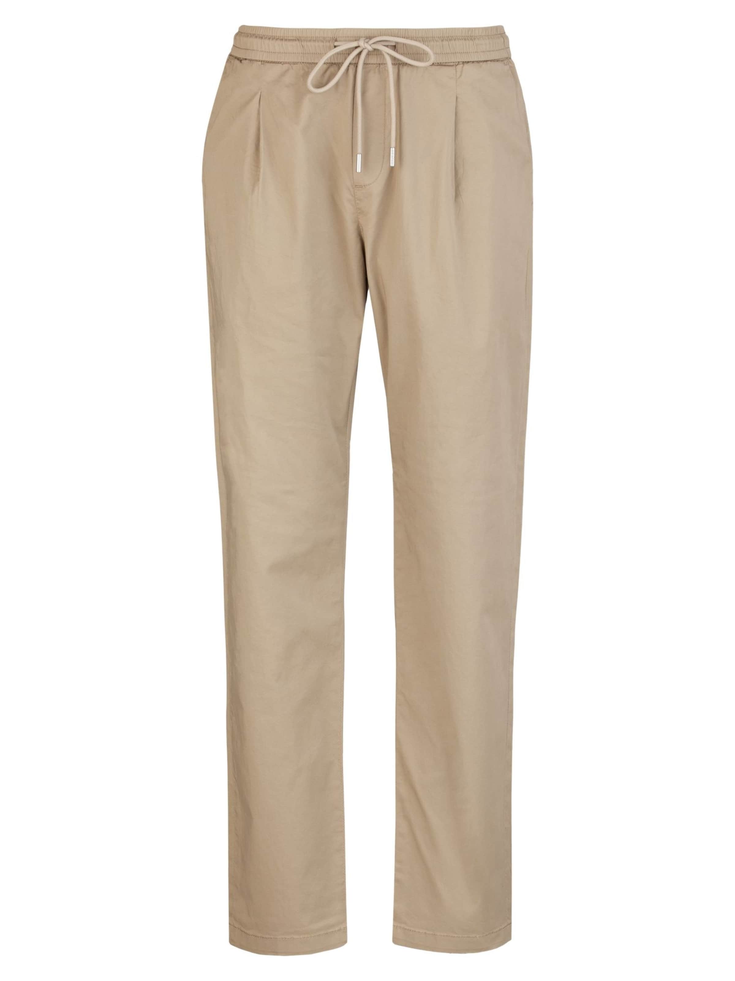 REPLAY Pleat-Front Pants in Beige: front