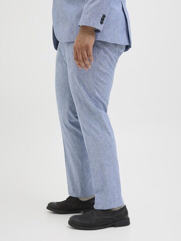 Jack & Jones Plus Slimfit Bandplooibroek in Blauw