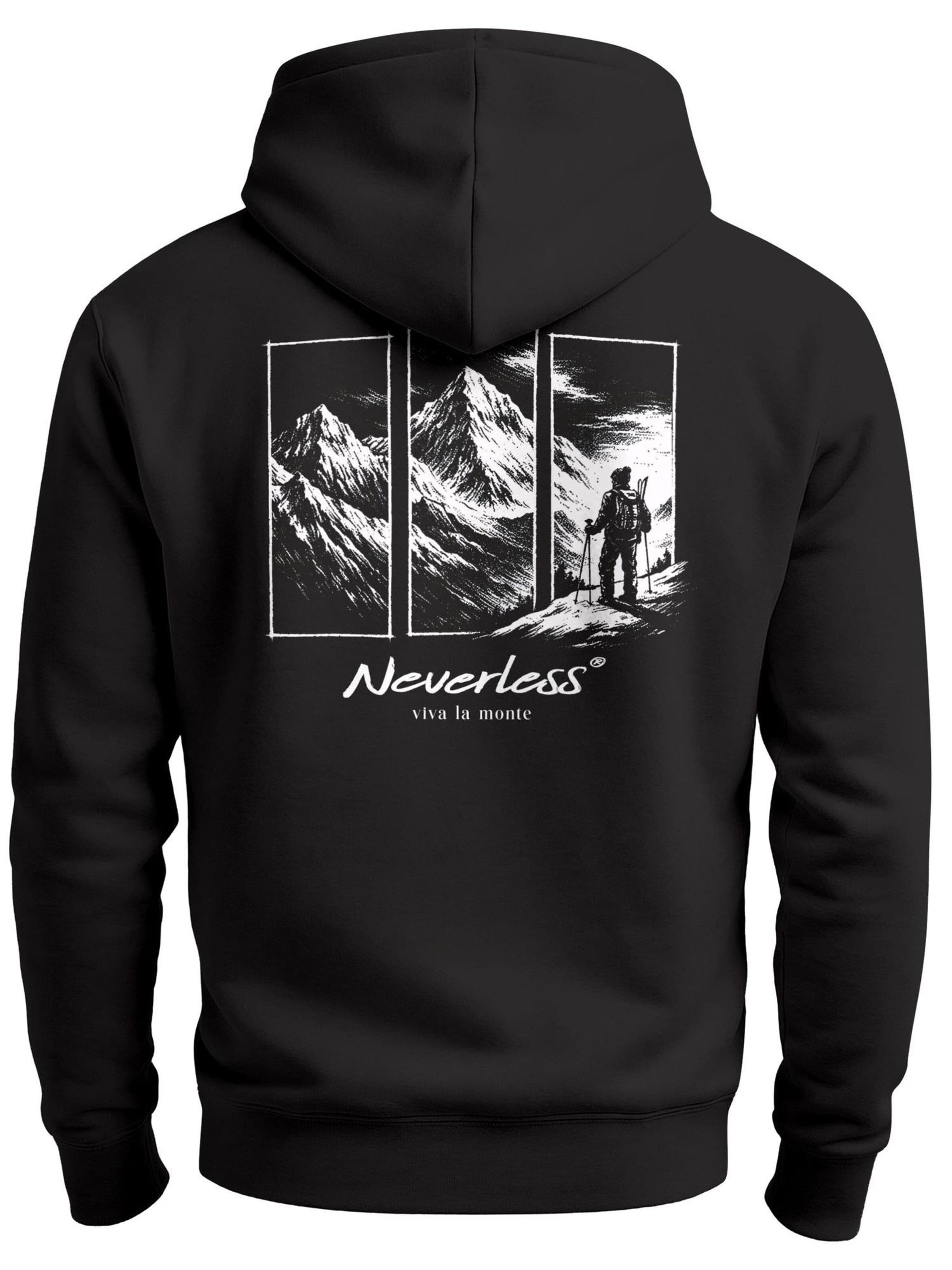Neverless Sweatshirt 'viva la monte' in Black