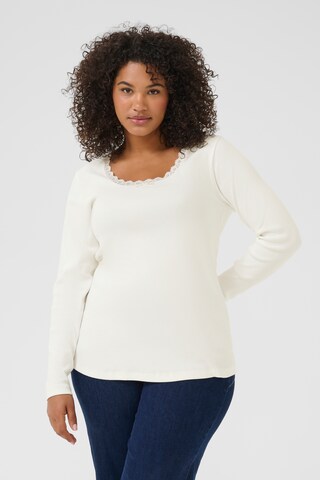 T-shirt 'KCbritt' KAFFE CURVE en blanc : devant