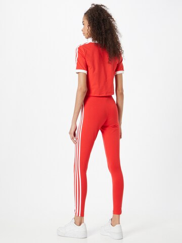 ADIDAS ORIGINALS Skinny Leggings 'Adicolor Classics 3-Stripes' in Rood