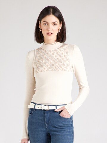 GUESS - Top de punto 'LISE' en beige: frente