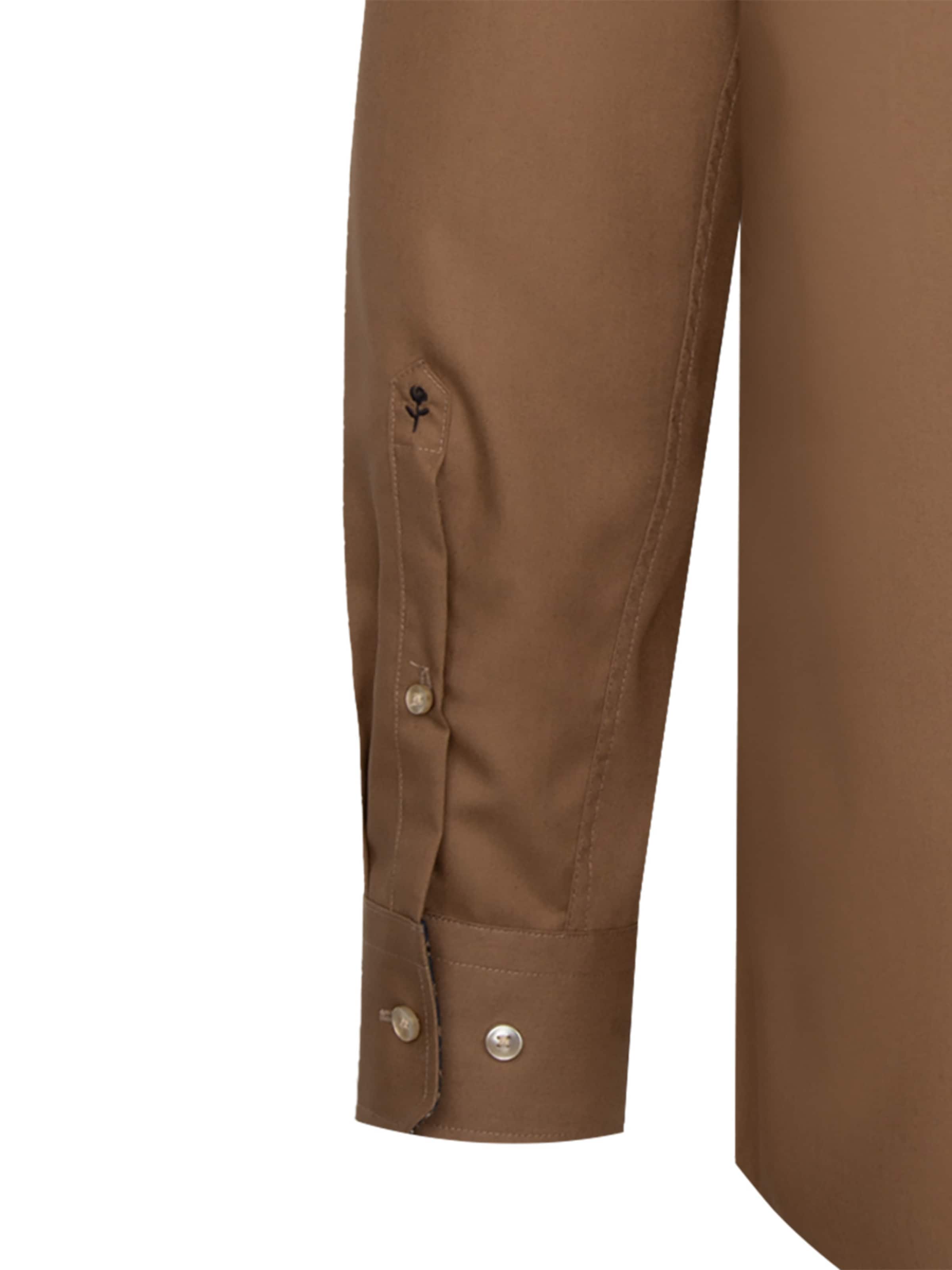 SEIDENSTICKER Regular fit Business shirt 'Schwarze Rose' in Brown