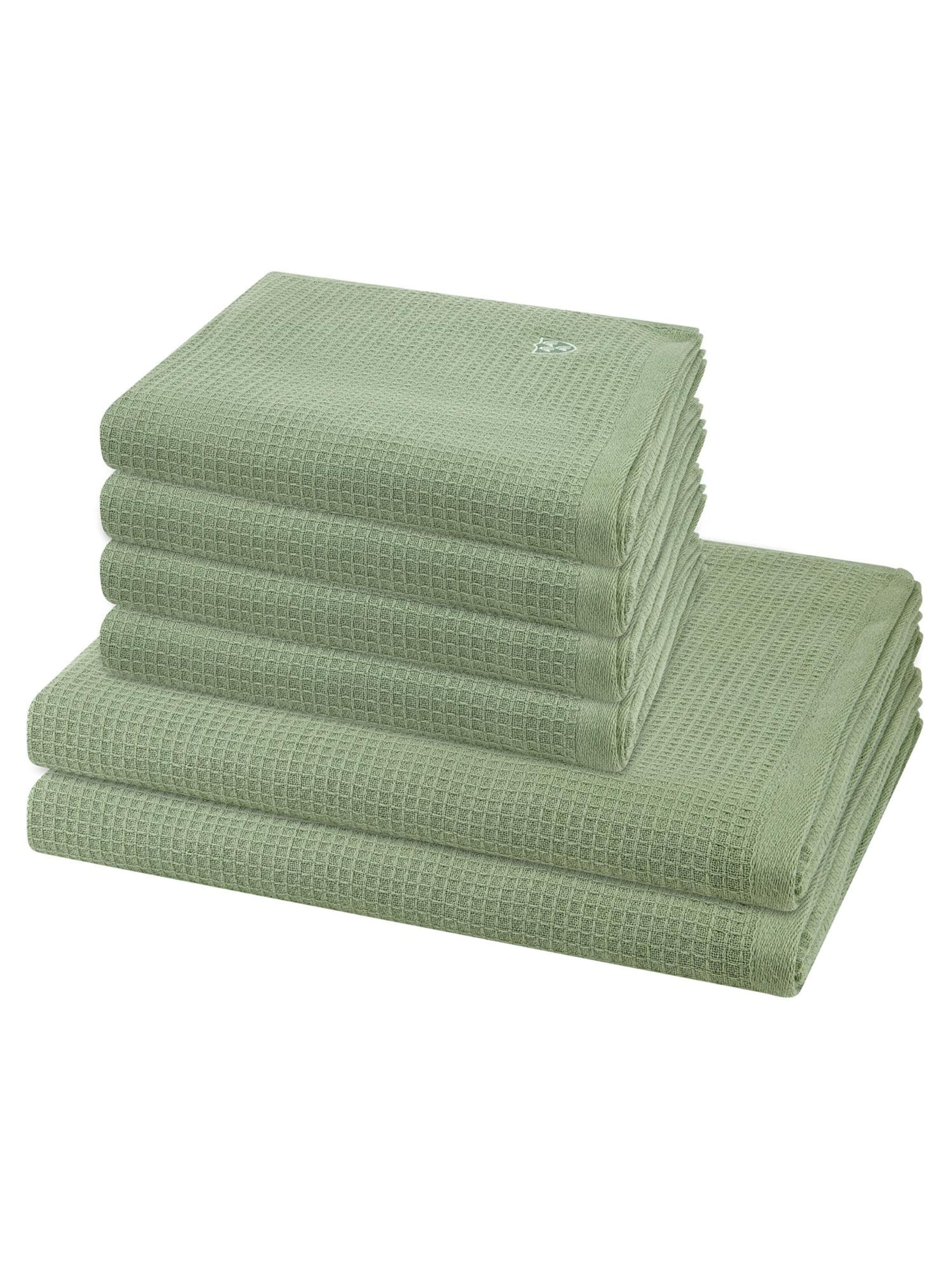 ROSS Towel 'Pique' in Green: front