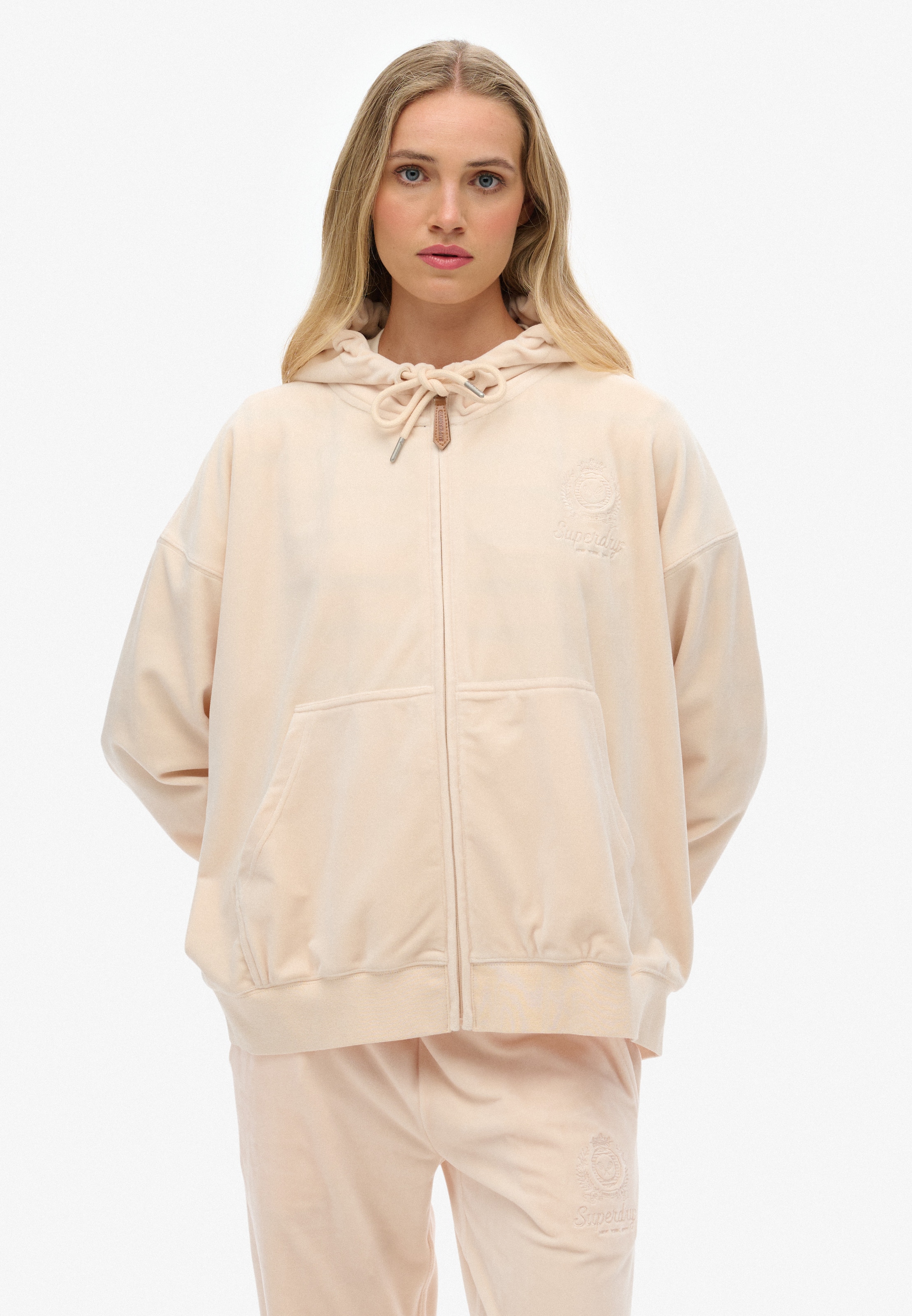 Superdry Sweatvest 'Country Club' in Roze: voorkant