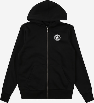 CONVERSE - Casaco em moletão em preto: frente